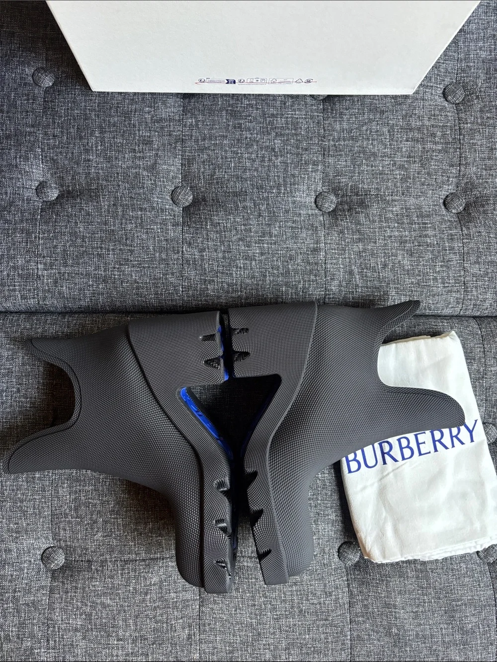 Burberry  Black Rubber Slip-On Rain Boots